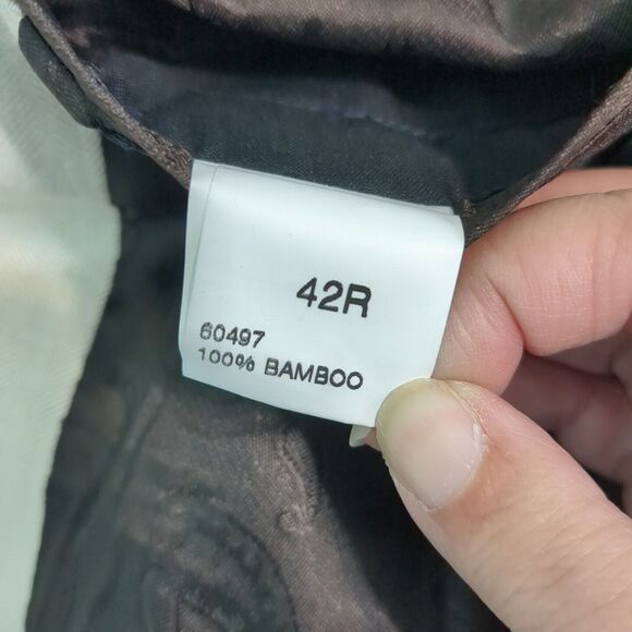 ARNOLD BRANT Mens 100% Bamboo Herringbone Blazer 42 r suit jacket coat - Picture 6 of 8